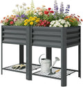 Raised Garden Bed39.6 Gal CapacityPowder-Coated Galvanized Steel Supporting Up to 396 lbsIncludes a Bottom Shelf6 Legsfor Backyard Patio Balcony