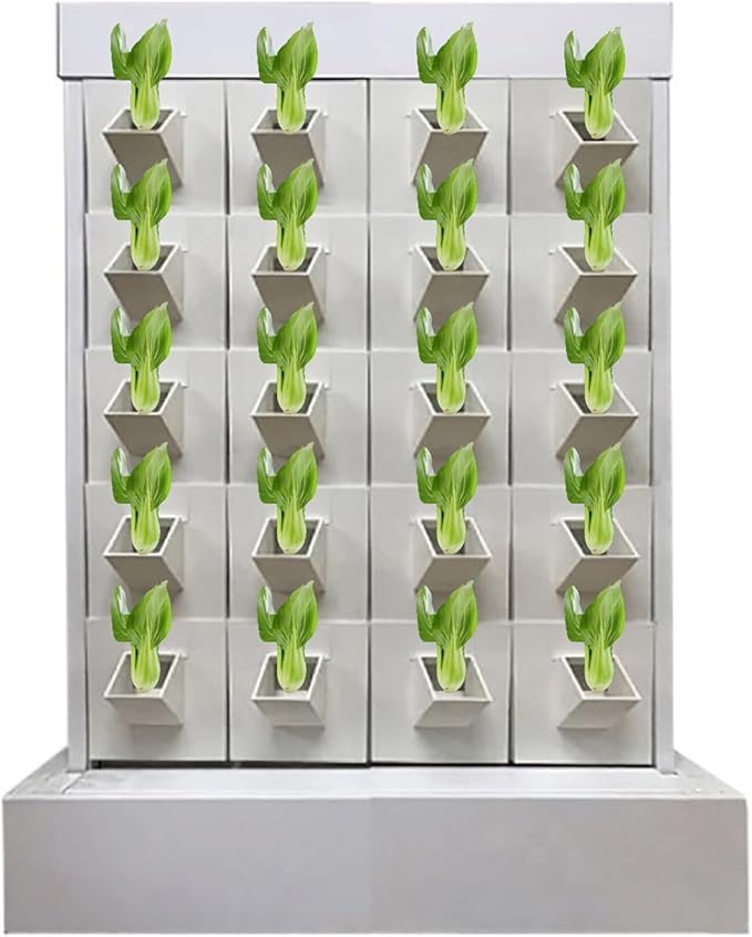 Hydroponic Growing Tower Vertical Planter Tower Hydroponics Growing System Kit for Fruits Vegetables Herbs and Miniature Greens(Medium)