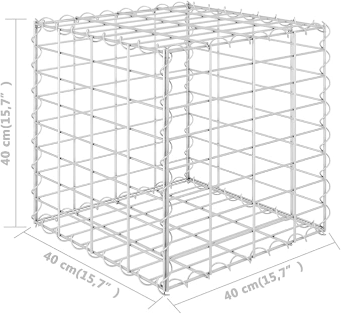 Cube Gabion Raised BedRaised Garden BedOutdoor Heightened Planter BoxIndustrial Rustic PlanterGabion Raised Bedfor FlowerHerbBackyardPatioBalconySteel Wire 15.7x15.7x15.7