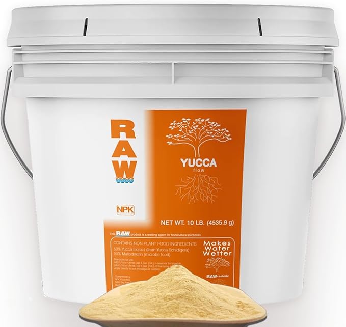 RAW Yucca Extract 10lb | Natural Wetting Agent for Plants &amp Soil Plant Surfactant for Hydroponic Nutrients Indoor Plants Garden &amp Soil Conditioner