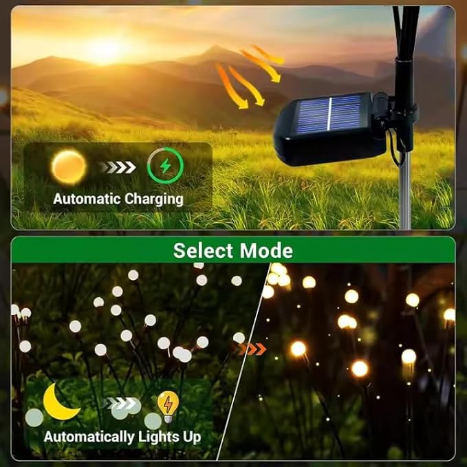 Outdoor Solar Garden Lights 8 Head LED Landscape Spotlights Waterproof Decorative Pathway Lighting for Yard &amp Patio 4 Pack