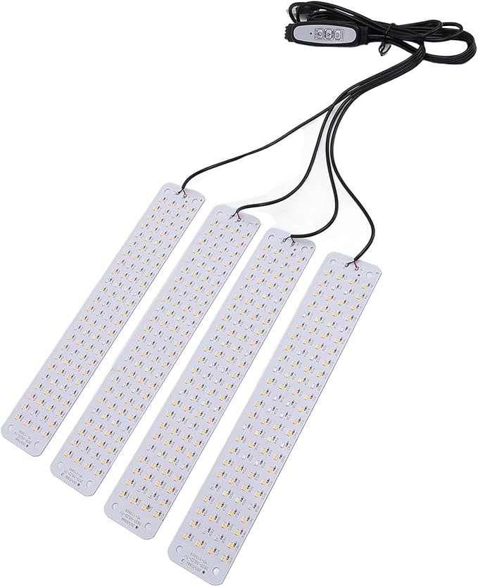 SUNGOOYUE Dimmable LED Grow Light Panel 384 LEDs Smart Timing 4 Brightness Levels Promote Plant Growth Memory Function Brightness Adjustment from 25% to 100% Aluminum Material