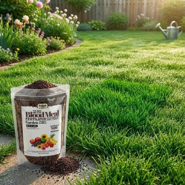 Old Cobblers Farm™ Wicked Organics Blood Meal – High-Nitrogen Soil Booster for Lush Lawn &amp Vigorous Garden Growth | Promotes Greener Foliage &amp Strong Roots | (5 lbs | 10 lbs | 15 lbs | 20 lbs)