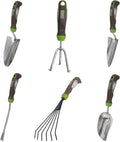 AMES 24451009 6-pc. Ergo Gel Grip Garden Tool Set with Hand Trowel Weeder Rake Transplanter Scoop &amp Cultivator