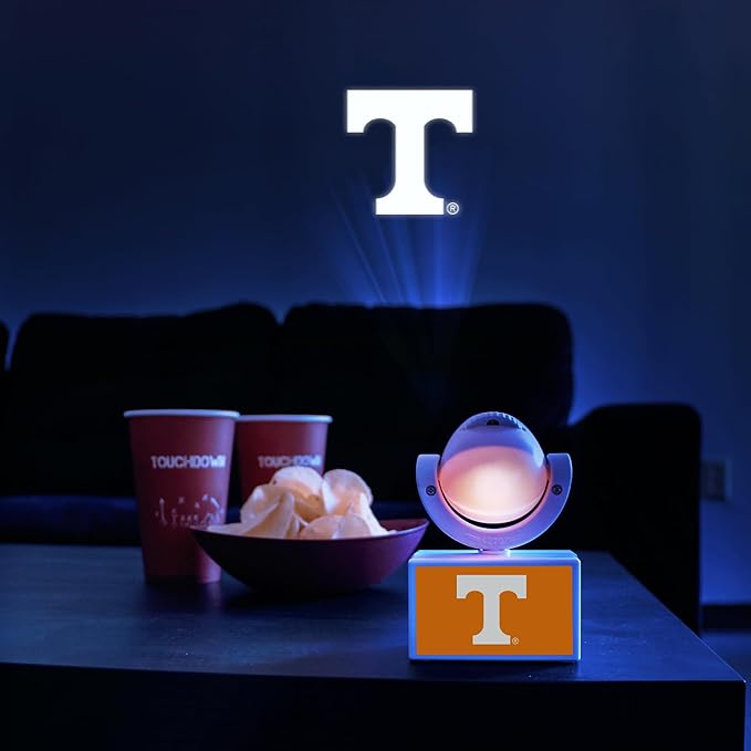 Sporticulture NCAA American Football Tennessee Volunteers - Adjustable Led Mini Spotlight Projector with 6 Team Logo Designs - Portable &amp Rechargeable Spotlight - Battery-Operated - 4.375” x 3.125