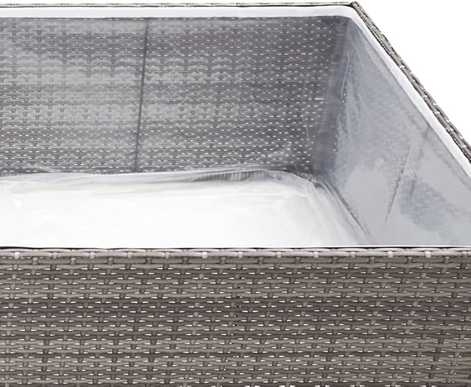 Large Rectangular Raised Garden Planter Box Grey 61.8x31.5x15.7 Inch Outdoor Planter with Clear Liner and Drainage for Patio Garden Balcony