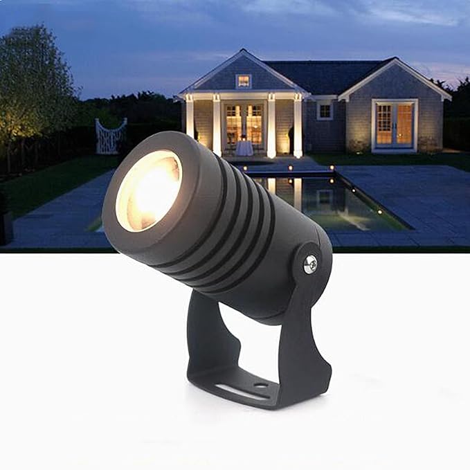 Spotlight - LED Beam Light AC85-265V Narrow Beam Floodlight Outdoor Ground LED Landscape Lights 180° Adjustable Bracket Exterior Wall Projector Lights(Red5W)