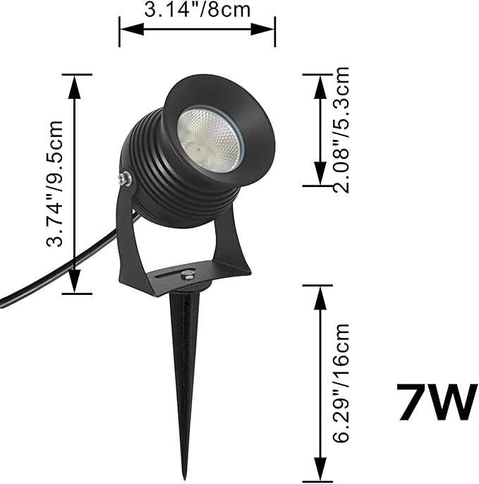 Outdoor LED Spotlight Timer Waterproof Bright Flag Light with Spiked Stand Landscape Automatic Mini Lawn Lamp 7W Graden Light Decorative with Plug Courtyard Front Yard Warm White WJTG0010