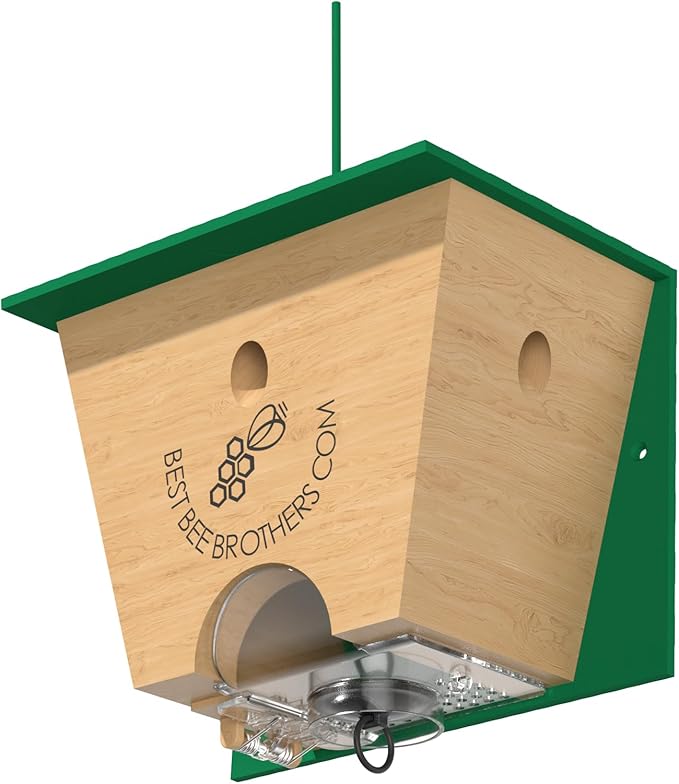 Best Bee Brothers Turbo Trap 2.0 Professional-Grade Carpenter Bee Trap for Outside with Bee Vault Large Viewport &amp Spring-Loaded Door 4.1” W x 4.8” H x 5.9” D (2 Pack)