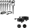 SUNTHIN 10 Pack Warm White Landscape Lighting with 2pcs 6.5FT Extension Cord for Outdoor Extend The Illumination Range