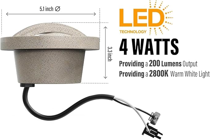 Malibu C LED Well Light Low Voltage Landscape Lighting Floodlight Spotlights for Driveway Deck Garden Outdoor Lighting 8403-3500-01