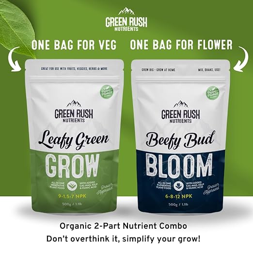 Organic Veg to Harvest Double Pack – Indoor &amp Outdoor Fertilizer for Leafy Greens Vegetables Herbs &amp More – Grow &amp Bloom Combo (1000g - 8 Plants)