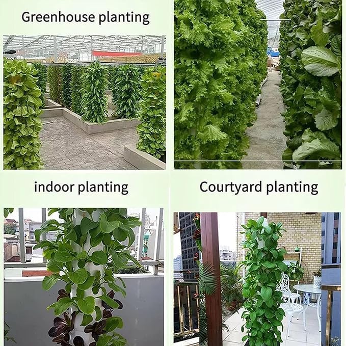 Hydroponic Tower Growing Kits 15 Floors 45 Plants Sites Vertical Grow Tower Self-Watering Growing Farm Greenhouse Hydroponic Grow Gar
