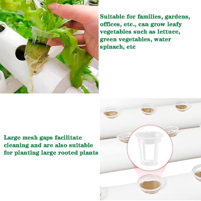 Lyfreen 4 Layers Hydroponics Growing SystemIndoor Garden with 108pcs Net Pots Hydroponics Supplies Cups Automatic Pump System Herb Garden Hydroponic Tower for Home Kitchen Gardening