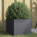 Planter Raised Garden Bed Planter Boxes Outdoor Garden Bed Suitable for Restaurants Backyard Patios Flowers Anthracite 12.6x11.8x11.4 Steel