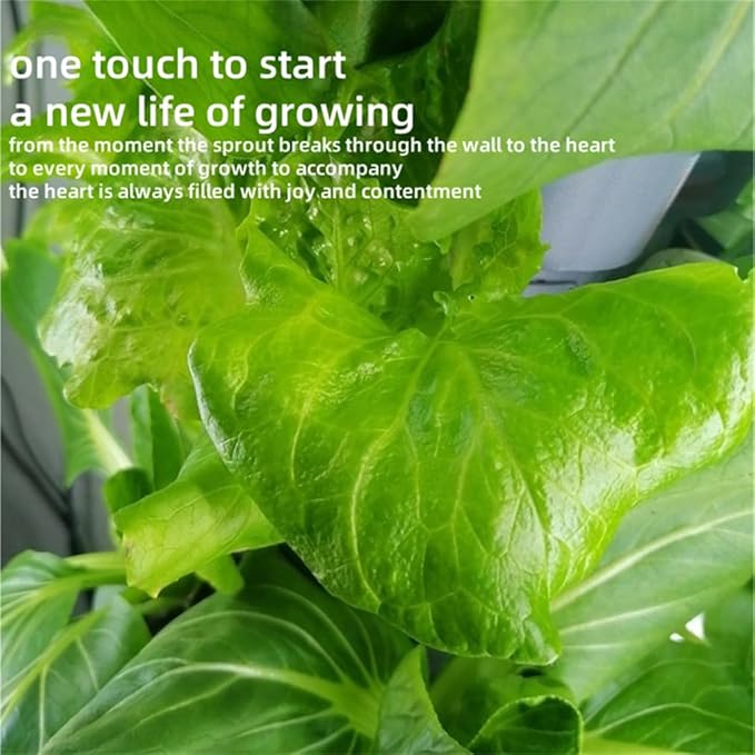 Indoor Smart Hydroponic Vertical Garden Water Circulation Plants Germination Kit with Lighting and Movable Water Tank for Home Indoor Gardening SystemGray8 Levels