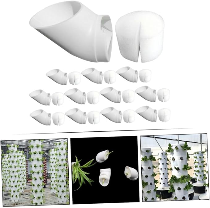 1 Set Hydroponics Vertical Reusable Plant Growing Containers for Vegetables Fruits Flowers Durable Hydroponic Plant Cups with Easy Root Growth Structure
