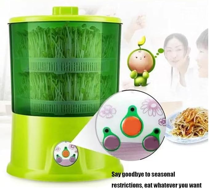Household Intelligent Fully Automatic Small Sprouter with 360° Sprinkler &amp 3 Seasonal Modes for Radish Wheatgrass Broccoli Sprouts