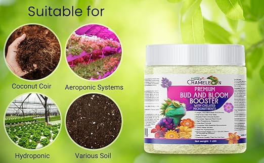 Funny Chameleon 0-50-30 Premium Bud and Bloom Booster with Chelated Micronutrients for Use in Soil and Hydroponics Super Concentrated Flower Fuel (2 LBS)