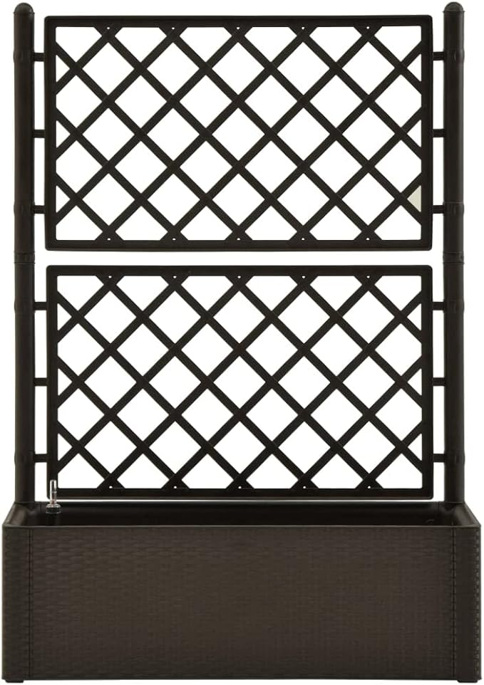 Garden Raised Bed PlanterGarden BedGalvanized Raised Garden BedPlanter Raised bedsGalvanized Planterwith Trellis and Self Watering System Mocha