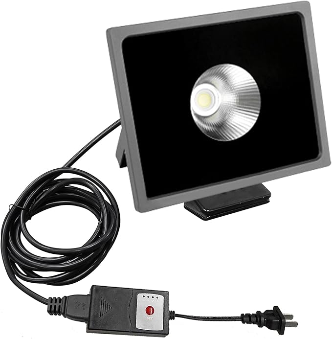 Kiven IP65 Waterproof LED Landscape Up Down Ligh LED Decorative Spotlight Lamp with Plug-in Cord and Timer for Indoor Outdoor Yard Step Statue LED Lawn Light (50W Warm White)