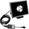 Kiven IP65 Waterproof LED Landscape Up Down Ligh LED Decorative Spotlight Lamp with Plug-in Cord and Timer for Indoor Outdoor Yard Step Statue LED Lawn Light (50W Warm White)