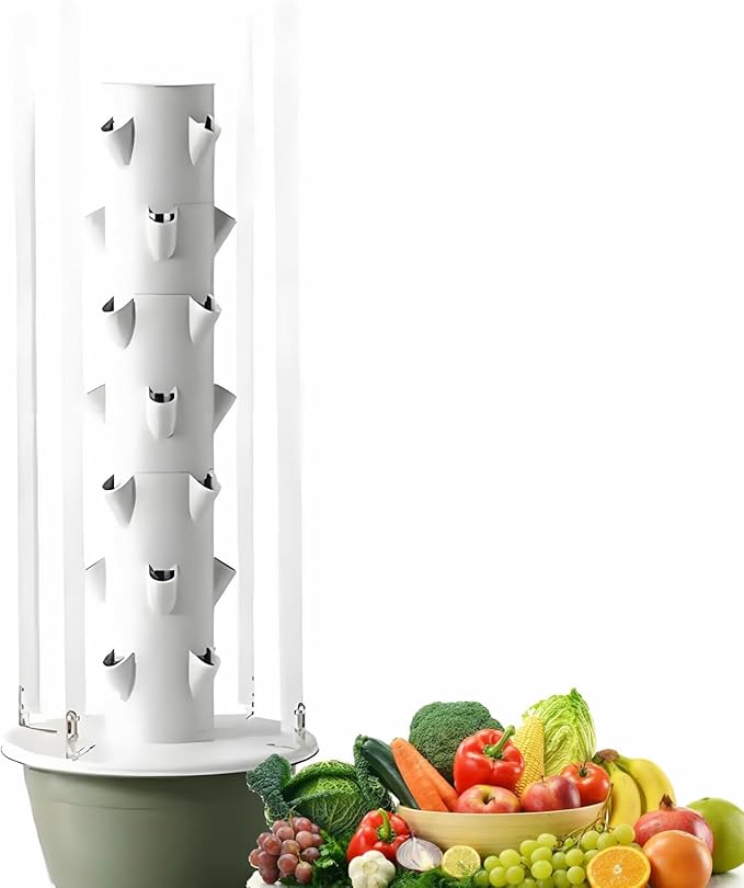 Hydroponic Growing System Kit Vertical Hydroponic Tower with Led Grow Lights Indoor &amp Outdoor Herb Garden Vegetable Tower Small Enough to Meet Different Layout Forms 7layers