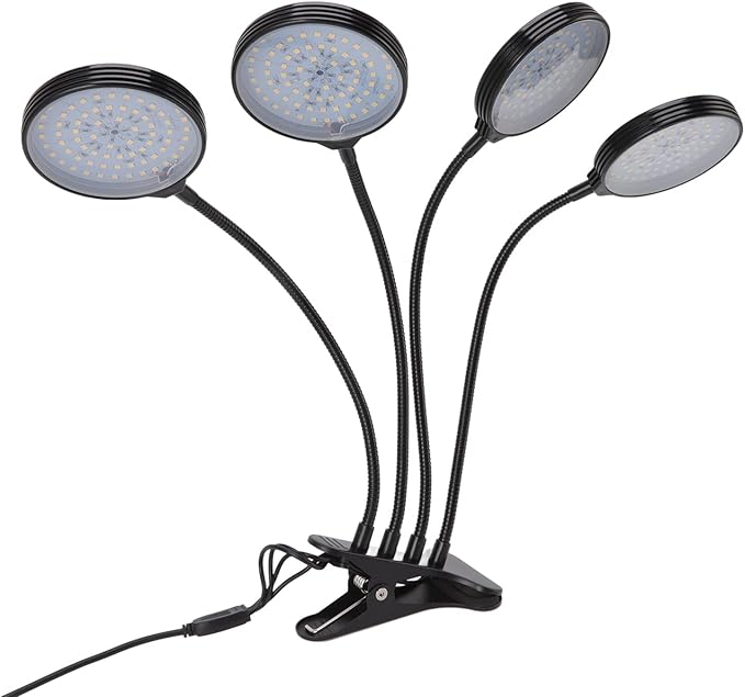 Fabul Waterproof Plant Grow Light 4 Heads High Transmittance PC Lampshade 360 Degree Bendable Greenhouse LED Grow Light