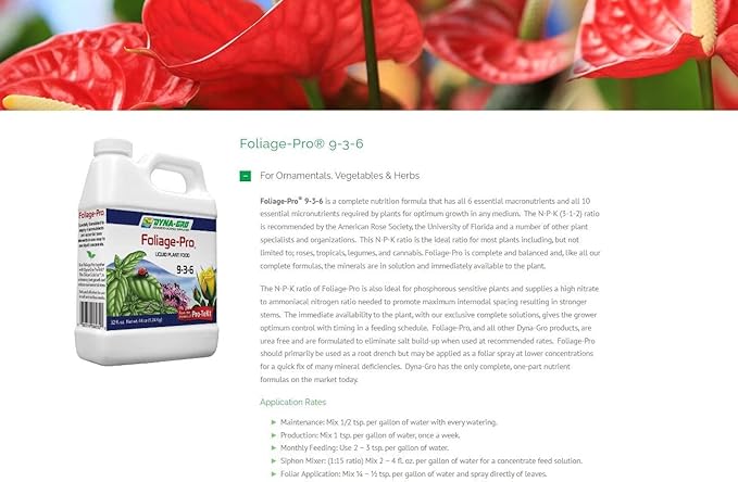 Dyna-Gro Foliage-Pro Nutrient 1 Qt (DYFOL032)