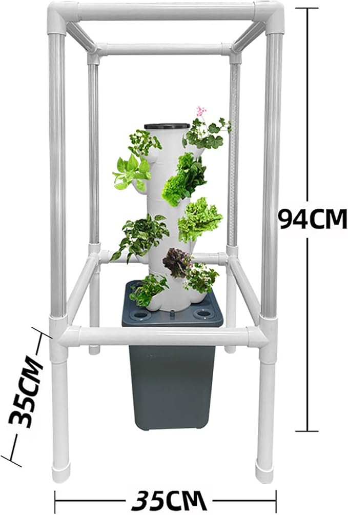 Tower Garden Hydroponics Growing System15-Plant Indoor Vertical Garden with LED Timing Grow LightNursery Germination Kit Including Water LevelWater Tank