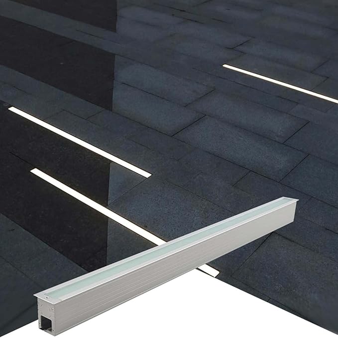Buried Yard Underground Lamp IP65 Waterproof Rectangular Linear Recessed LED Spotlight Corridor Aisle Stair Step Lighting(Yellow24W(100-240V))