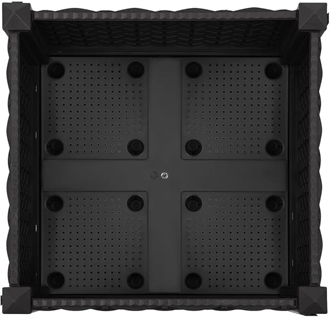 15.7x15.7x28 inch Matte Black Raised Bed Planter Box Square Polypropylene Outdoor Planter for Vegetable Tomato Herb Garden Durable Patio Pots for Balcony &amp Indoor Spaces