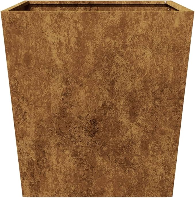 Garden Planter Brown Weathering Steel 19.7x19.7x19.7 inch Square Outdoor Decorative Inlays Durable Metal for Patio Balcony Terrace