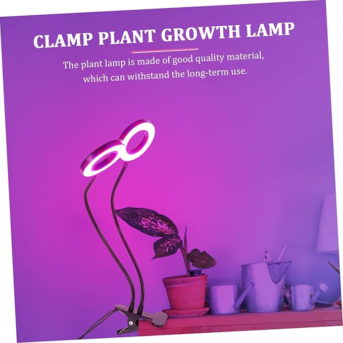 Mipcase Dual Headed LED Plant Growth Lamp Clip Indoor Growth Light with Timer Function for Enhanced Photosynthesis and Blooming USB Powered Easy Installation