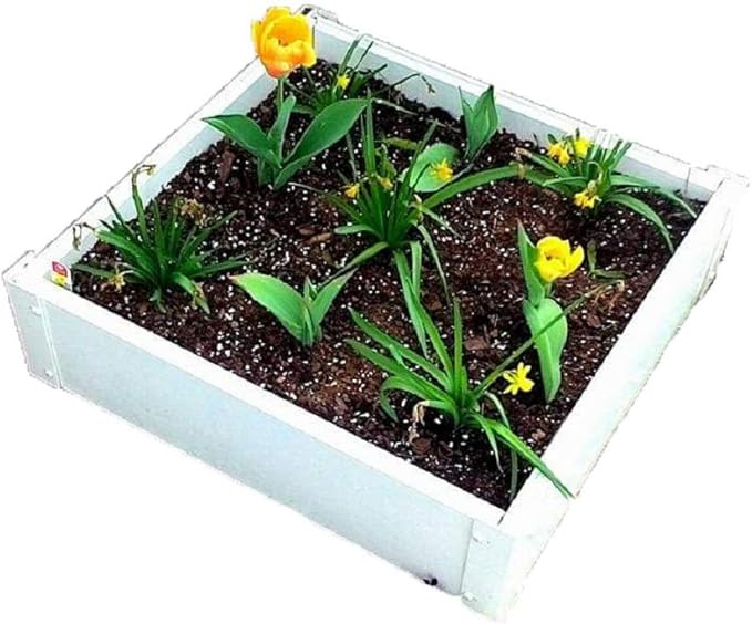 2 x 2 Stack-able White Vinyl Raised Garden Bed