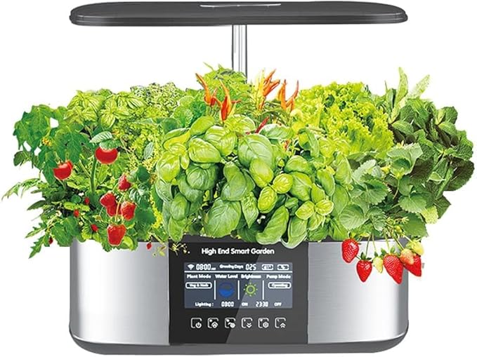 21 Pods Hydroponic Growing Hydro Indoor Herb Garden with 7.5L Water Tank and LED Grow Light Height Adjustable for Home Kitchen Gardening