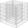 vidaXL Gabion Raised Bed in Durable Galvanized Steel - 19.7x19.7x19.7 - Easy Self Assembly - Silver Color Perfect for Gardens or Patios