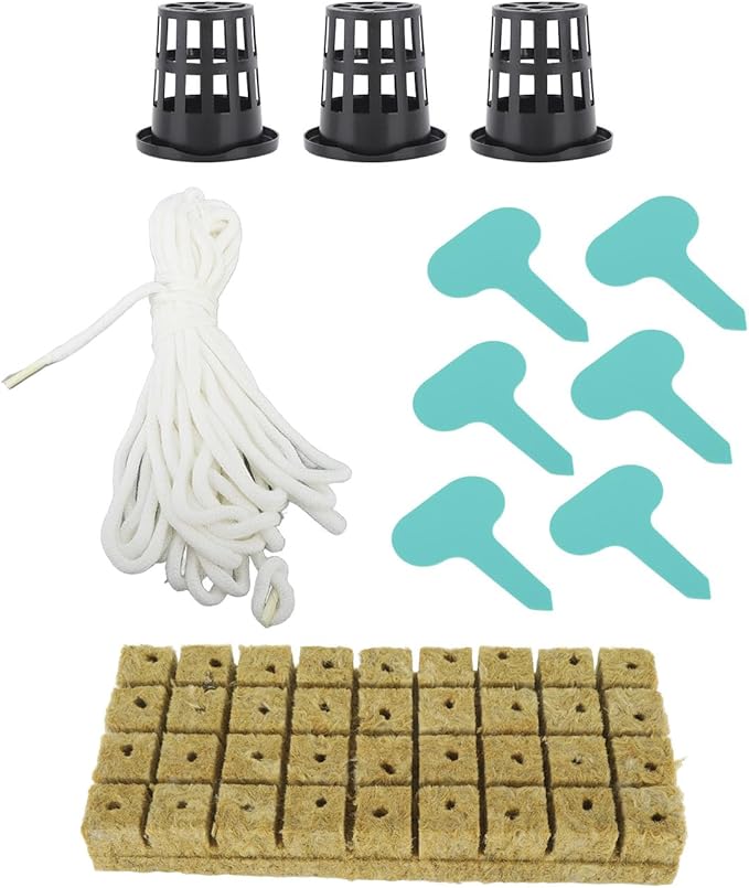 72 Set 1 Inch Rockwool Cubes with 2 Inch Net Pots for Hydroponics Growing System Hydroponics Mesh Net Cup Kit for Home Multifunctional Accessory for Home Use