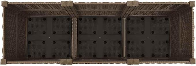 Elevated Planter Bed - Brown Polypropylene Large Capacity 120x40x38 cm Easy Assembly