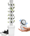 Hydroponics Growing System 24 Pods Vertical Hydroponics Tower Smart Garden Planter Germination Kit Aeroponics Growing Kit with Hydrating Pump Adapter Net Pots T