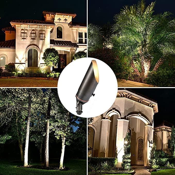 LED Spot Lights Outdoor Landscape Lighting 106 - Solid Brass Spotlight LED Yard Lights Security Landscape for Beautiful Bright Long Lasting Home Garden Patio Area Deck Lighting (2 Pack No Bulb)