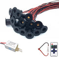 1W Recessed Small Spot Light 16 Packs of Lighting Angle 120° Colorful+Control Mini Spotlight 12V with Transformer Black