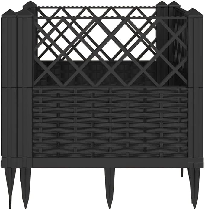 Black Garden Planter Welded Modular Cage with Steel Wire Grid Design for Balcony Patio Raised Bed &amp Landscape - Baskets Fencing 188 Characters