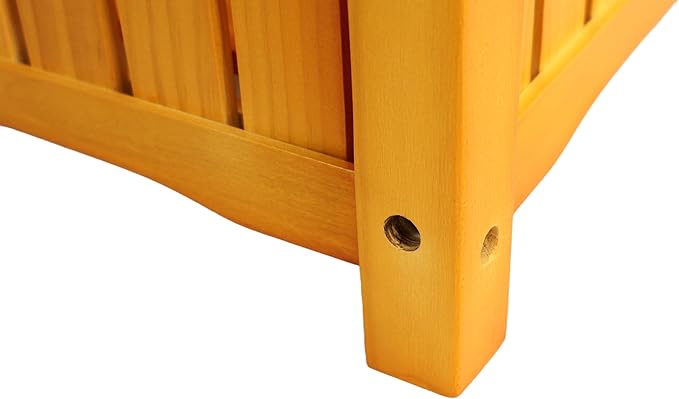 Wood Outdoor Square Wooden Flower and Herb Pot for Garden Porch and Patio Outside Plant and Vegetable ContainerPlanterTeak
