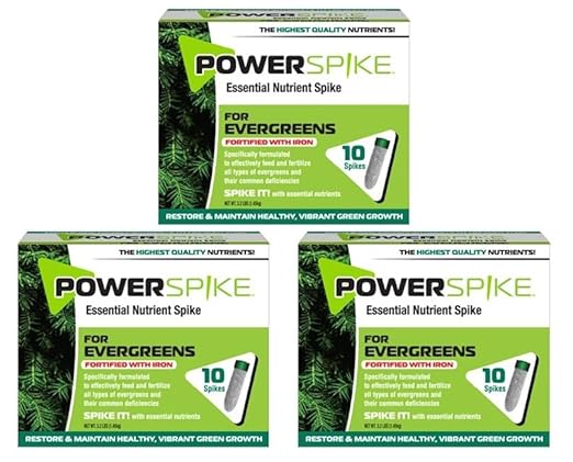 Power Spike for EVERGREENS Fertilizer Spike. Essential Nutrient Spike Fortified with Iron to Feed All Types of evergreens and Address Common Deficiencies (30 Spikes - 9.6 lbs) (30)