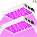 2 PCS 500W High-Power Full-Spectrum Plant Grow Panels Dimmable Function &amp Veg/Bloom Dual Modes US Plug with Adjustable Hooks Ideal Sunlight Supplement for Hydroponics Greenhouse Tents/Indoor Pla