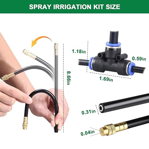 Drip Irrigation System 2026-Upgrade 200Ft 1/4 Garden Watering System with 40 Pcs 360° Adjustable Copper Nozzles DIY Kit for Garden Lawn Greenhouse Raised Beds &amp Outdoor Plants