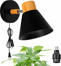 Hook Type Wall Mounted Plant Light Full Spectrum 4500K 10W Adjusted Angle &amp Light Beam Range 15°-60° Modern Black Metal Wood Wall Lamps for Indoor Growing Plants Flowers