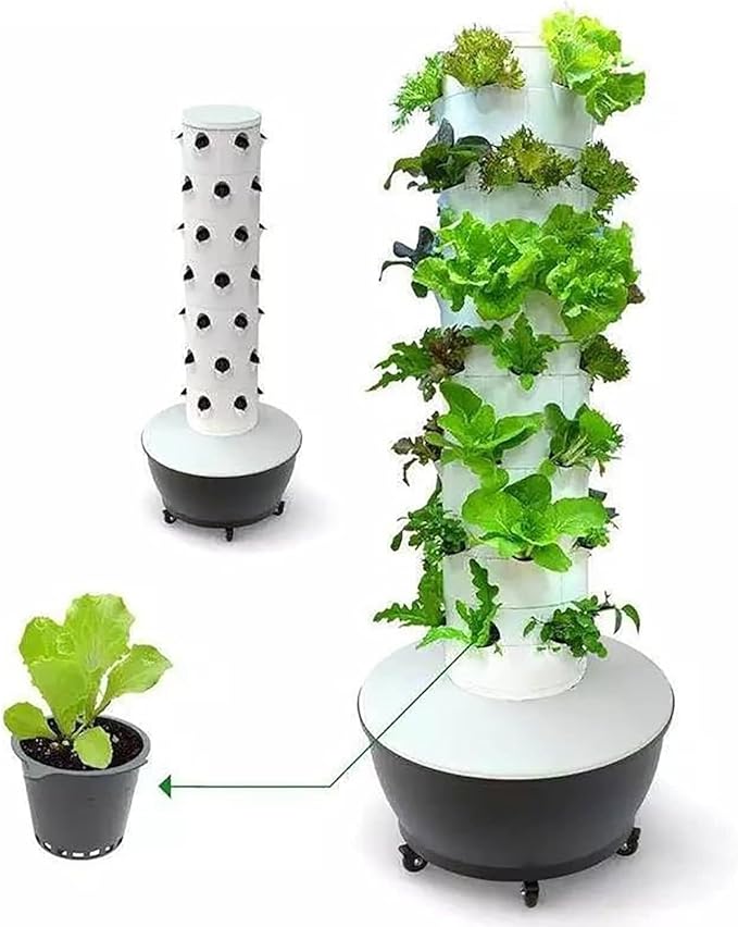 Hydroponics Growing System 6 Floor 36 Pods Hydroponics Tower with Hydrating Pump Soilless Culture for Commercial Farm Home Growing