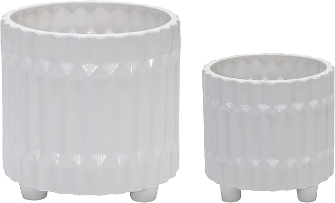 Generic S2 Fluted Planter W FEET 68 White